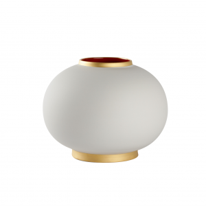Vase boule - Rouge/Blanc/Or