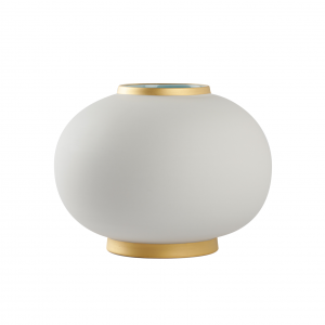 Vase boule - Turquoise/Blanc/Or