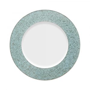 Lot de 12 assiettes plates 30 cm Le Fil - Vert azur/blanc